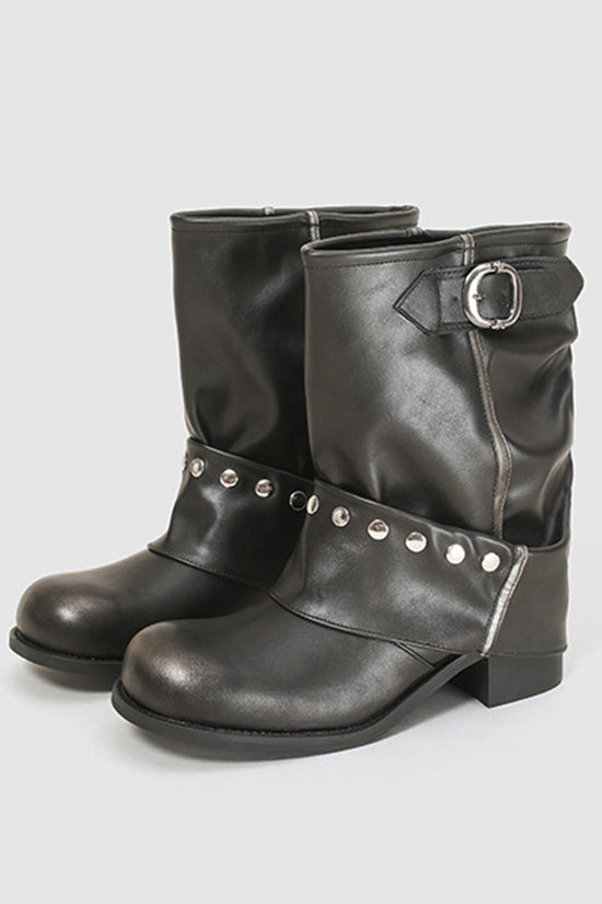Chic Buckle Ankle Boots