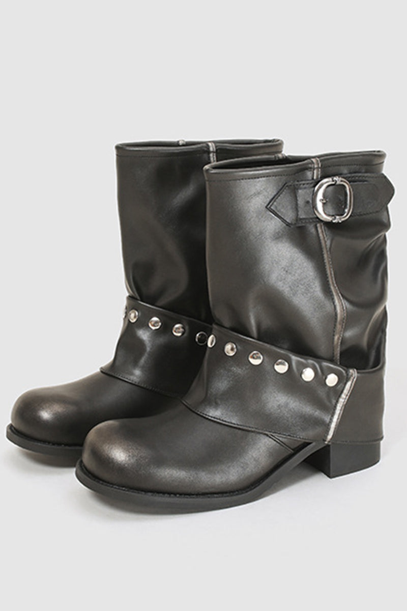 Chic Buckle Ankle Boots