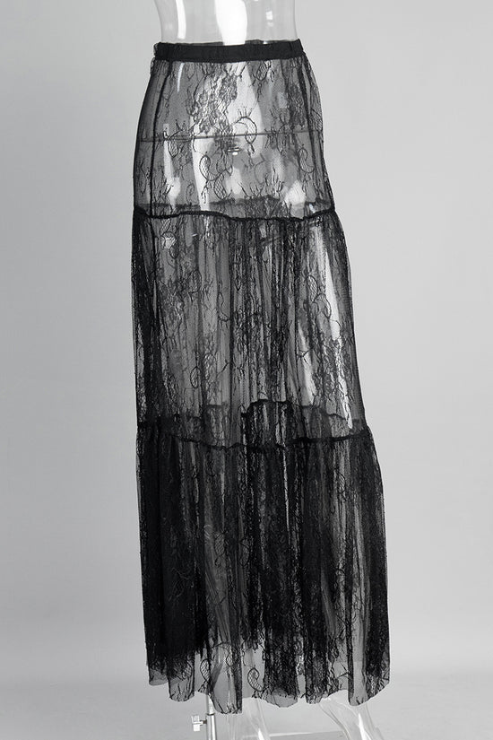 Elegant Lace Midi Skirt