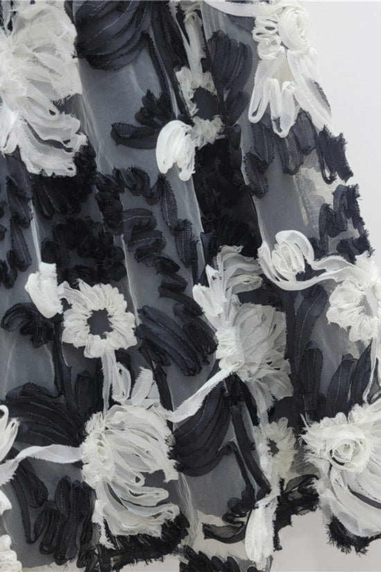 Floral Texture Midi Skirt