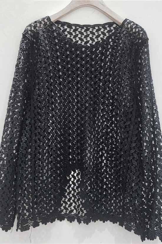 Elegant Patterned Openwork Top