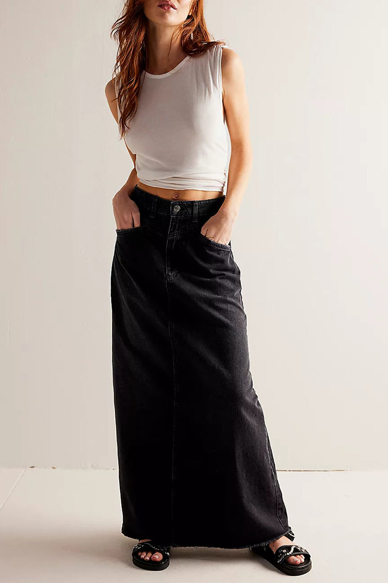 Long Denim Skirt