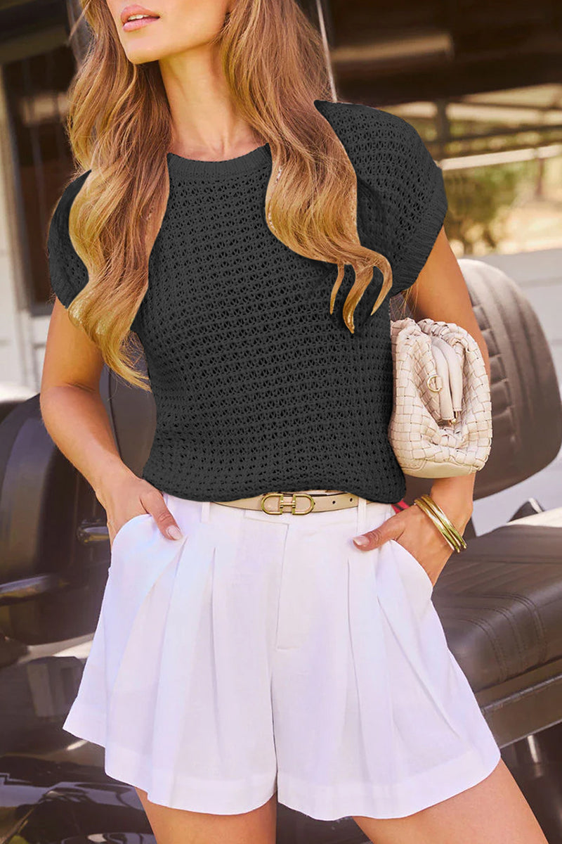 Chic Open-Knit Sweater Vest