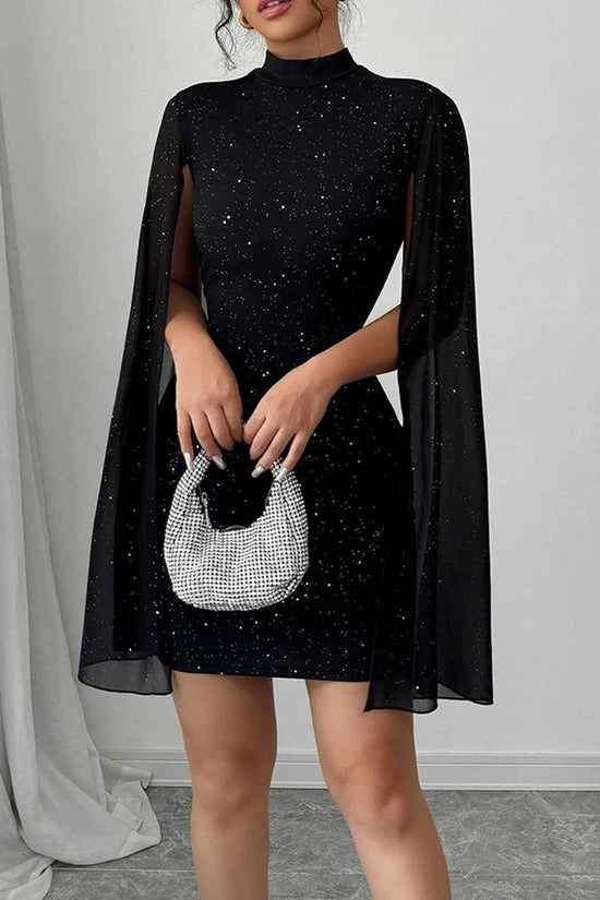 Elegant Cape Sleeve Bodycon Dress