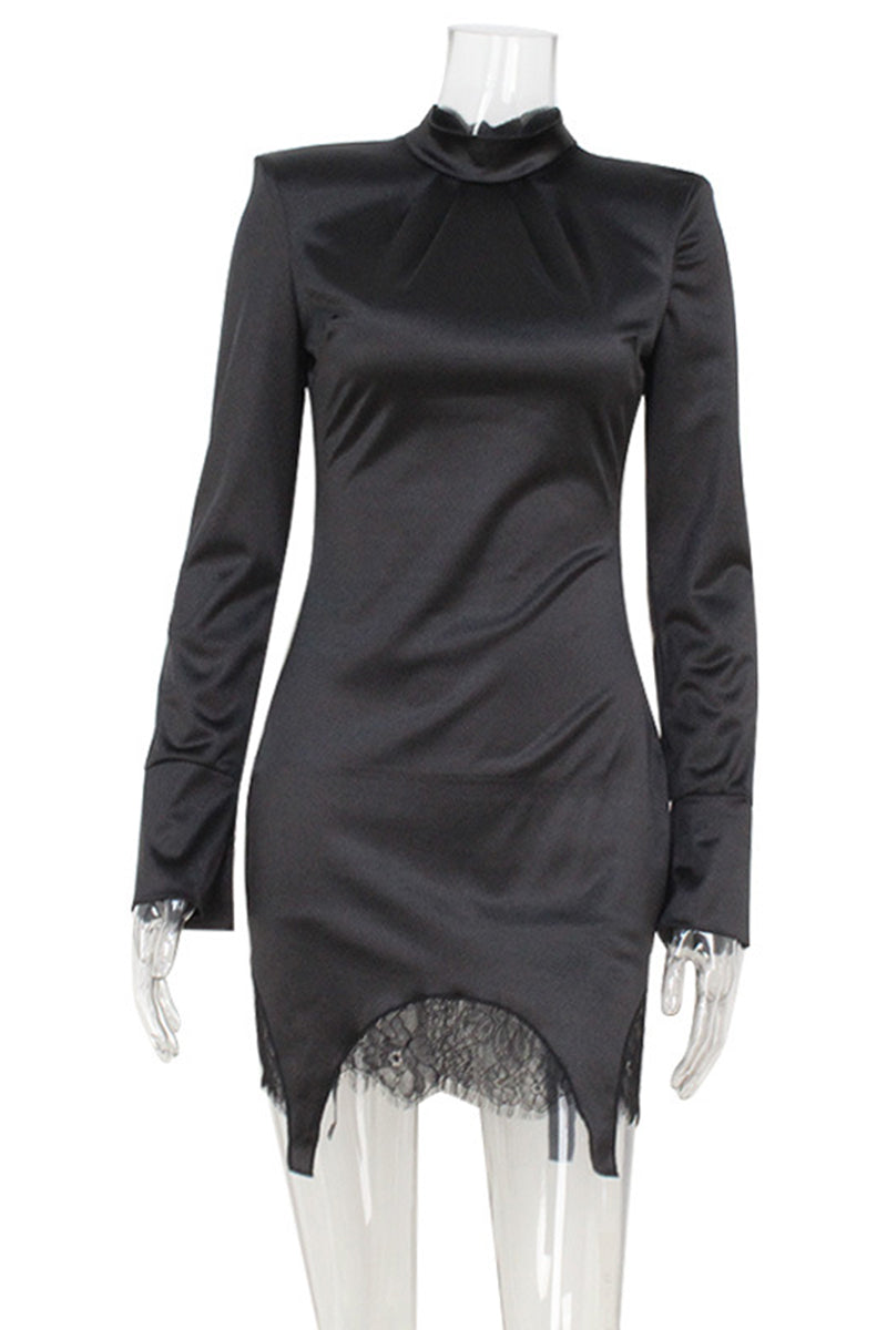 Elegant High Collar Bodycon Dress