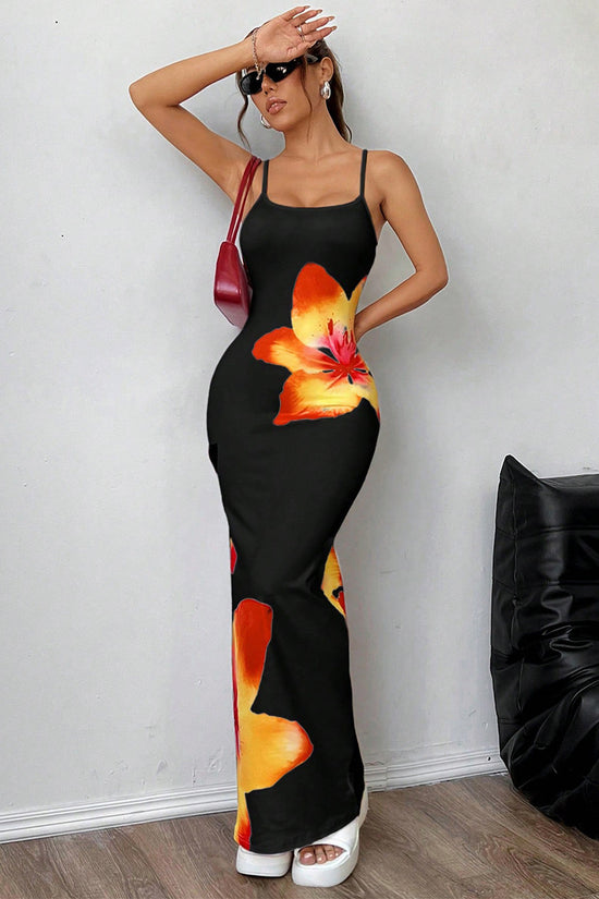 Floral Print Sleeveless Casual Dress