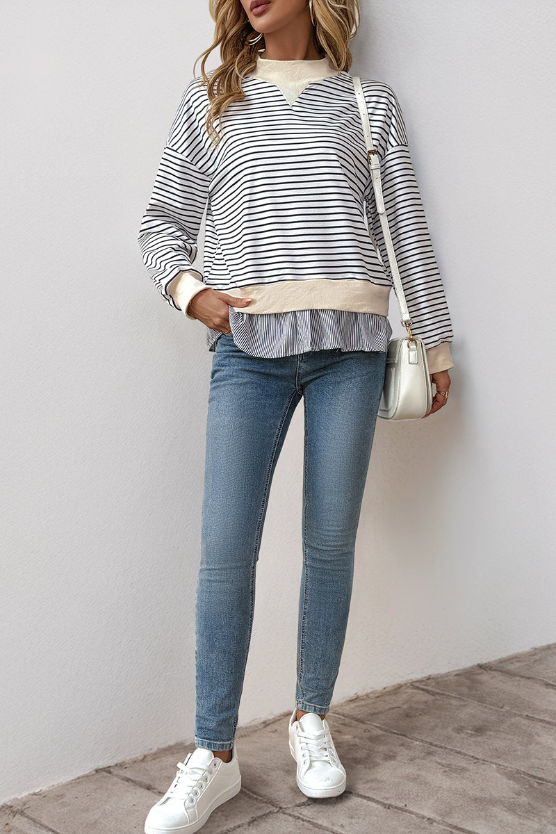 Striped Layered Sweatshirt
