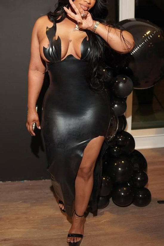 Asymmetric Strap Bodycon Midi Dress