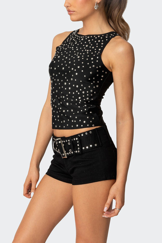 Studded Sleeveless Tank Top