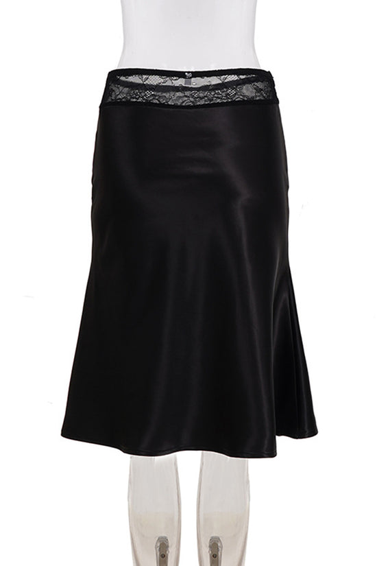 Lace Waist Midi Skirt