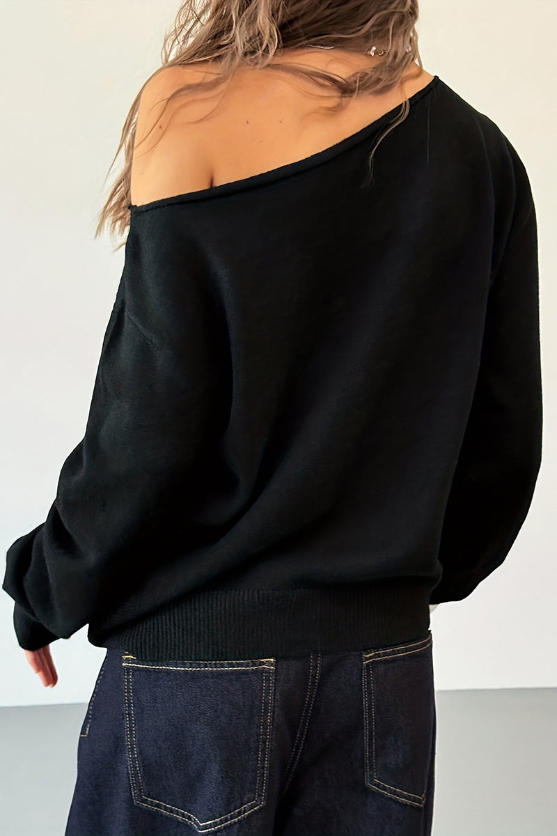 Studded Off-Shoulder Casual Top