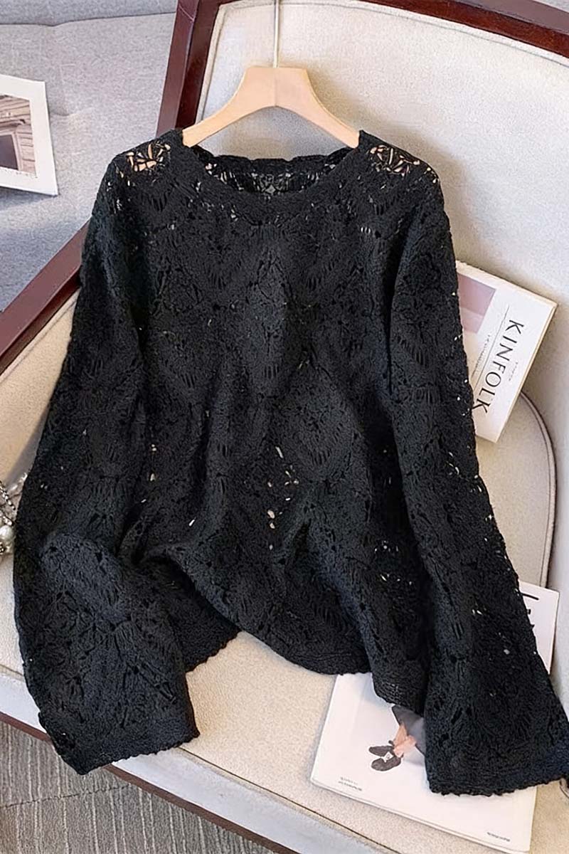 Elegant Crochet Long Sleeve Top