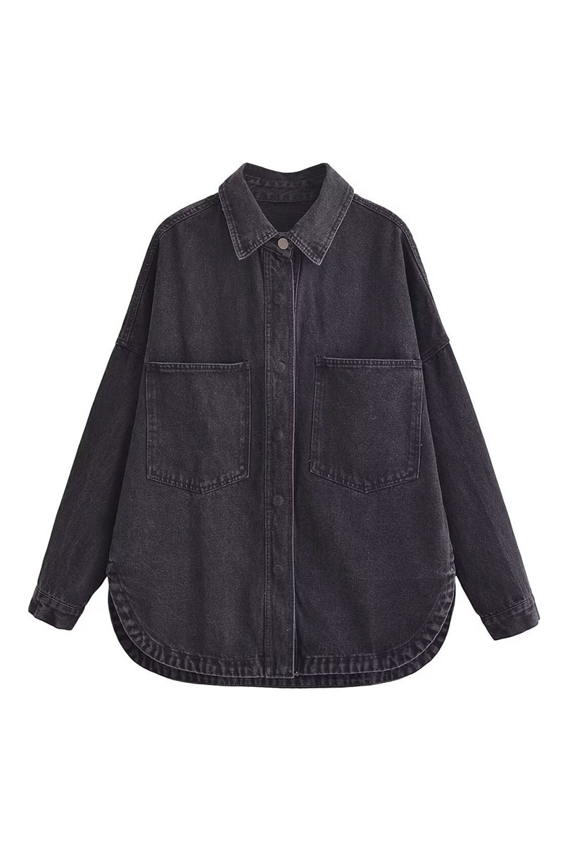 Casual Denim Button-Up Shirt
