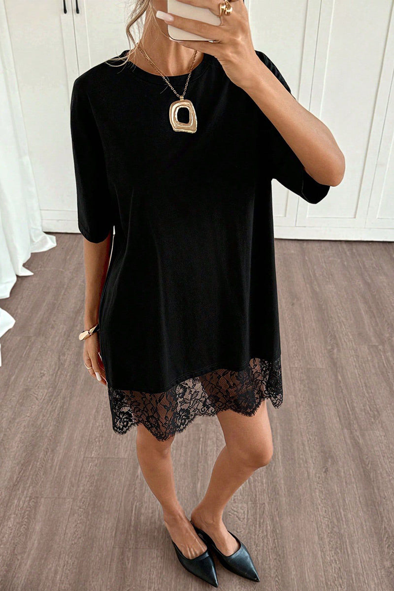 Lace Hem Casual Dress