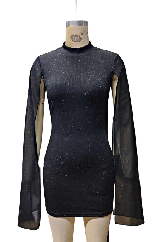 Elegant Cape Sleeve Bodycon Dress