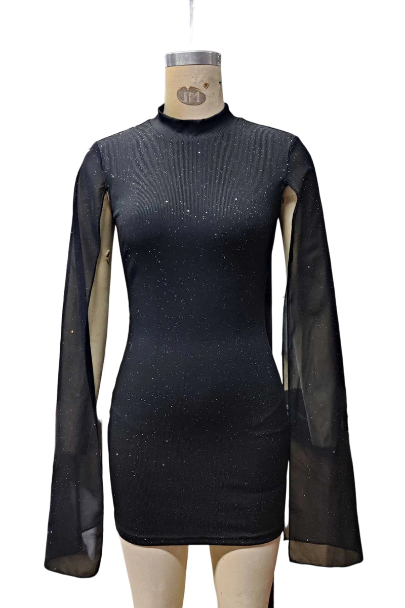Elegant Cape Sleeve Bodycon Dress