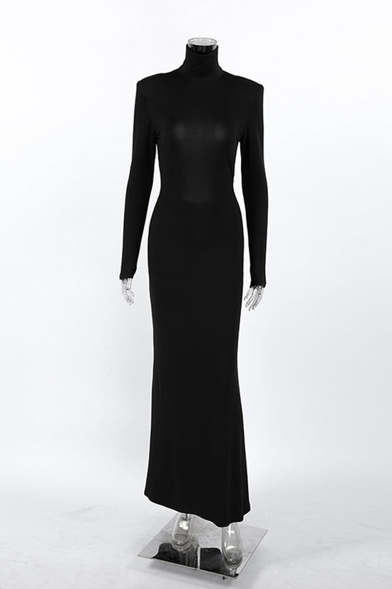 Elegant Backless Long Sleeve Dress