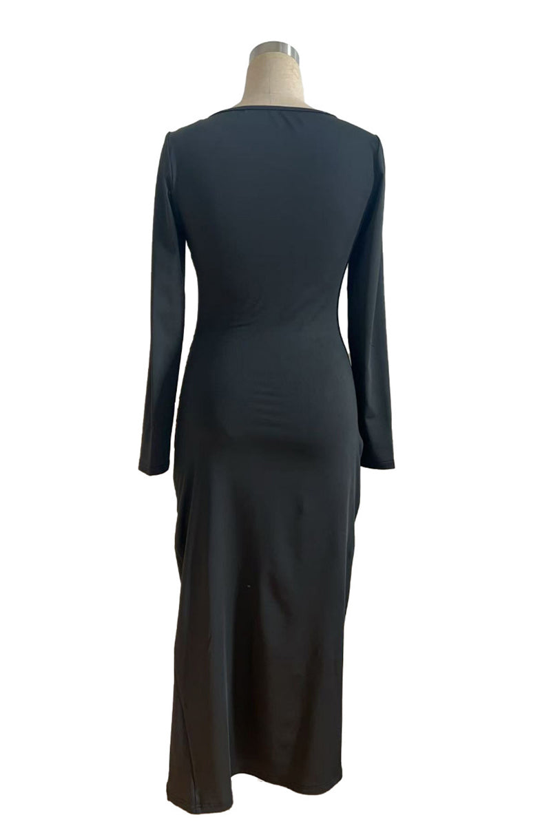 Elegant Long Sleeve Casual Maxi Dress
