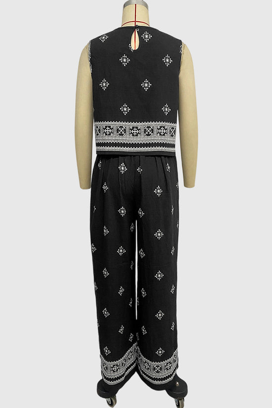 Boho Sleeveless Top and Pants Set