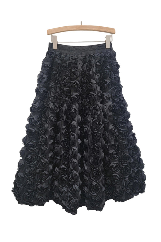 Floral Applique Midi Skirt