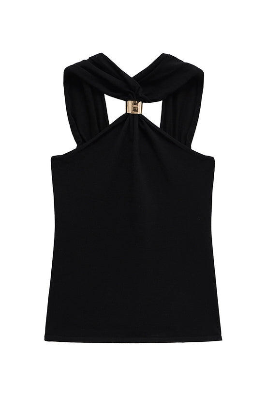 Twist Neck Sleeveless Tank Top