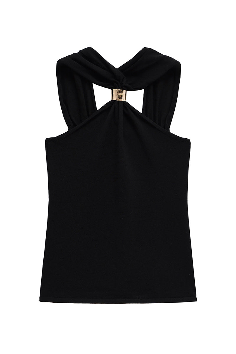 Twist Neck Sleeveless Tank Top