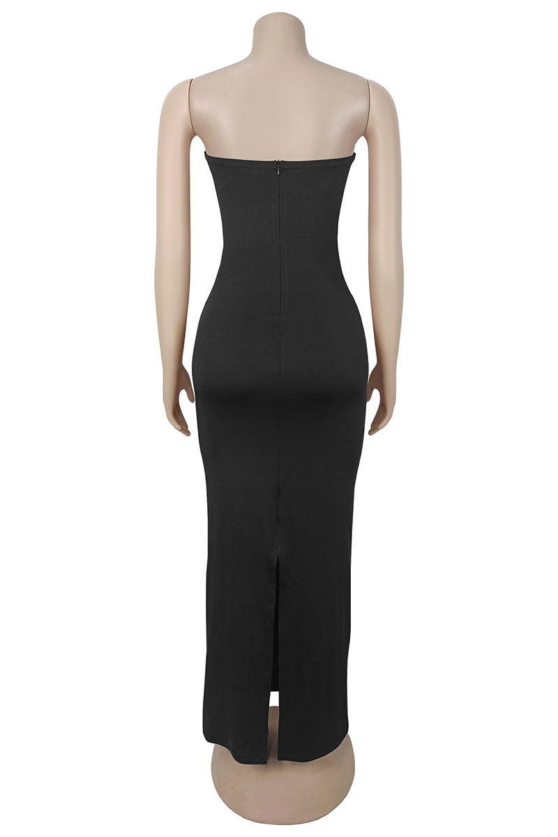 Strapless Sequin Embellished Maxi Dress