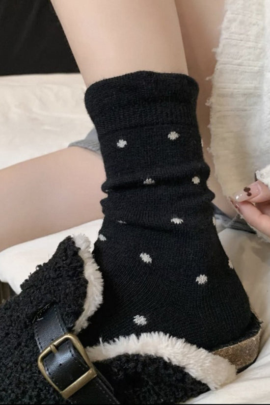 Polka Dot Cozy Knit Socks