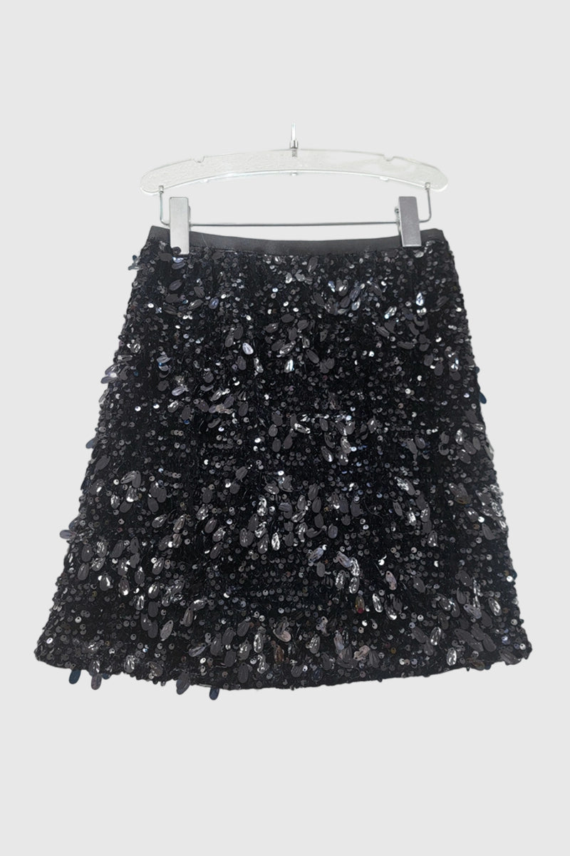 Sequin Feather Trim Crop Jacket