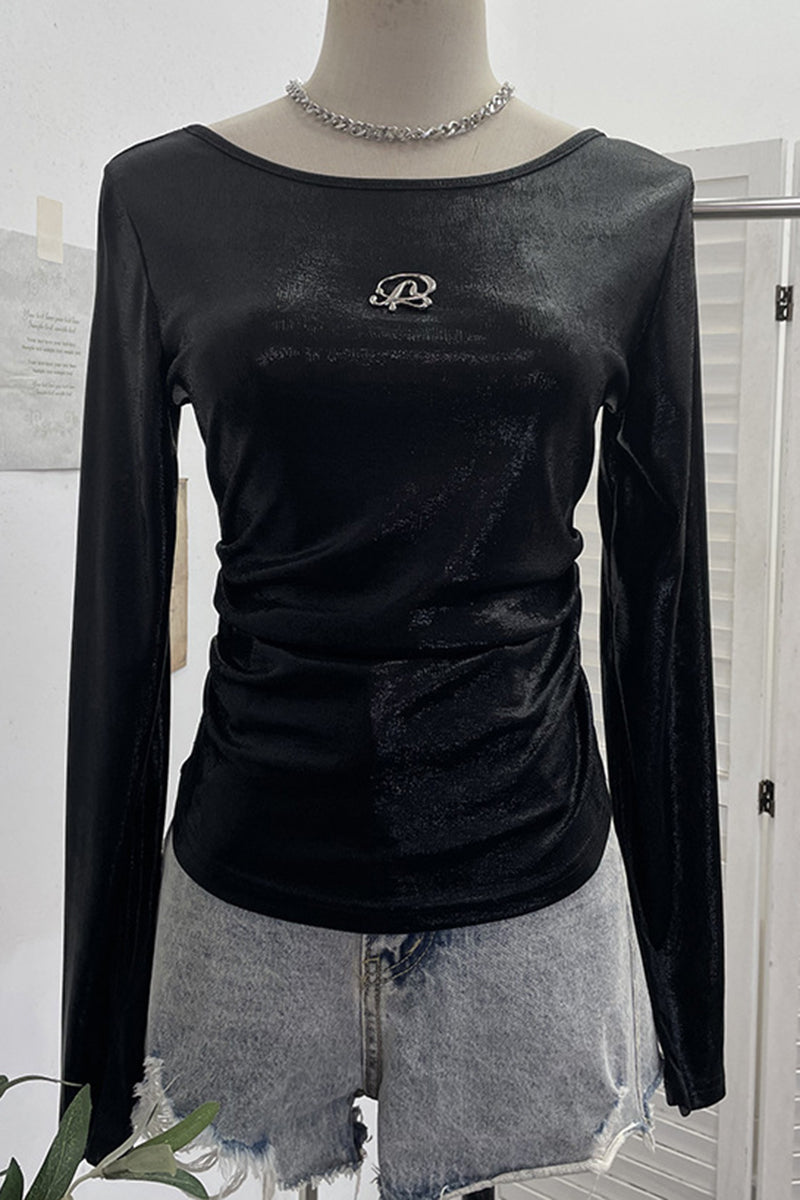 Elegant Long Sleeve Bodycon T-Shirt