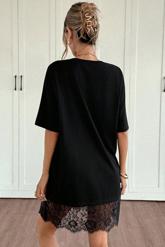 Lace Hem Casual Dress