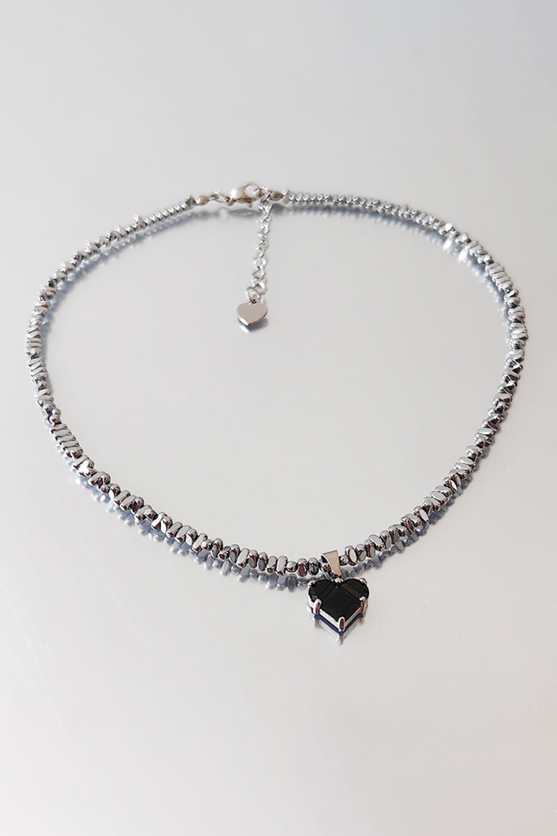 Heart Pendant Beaded Necklace