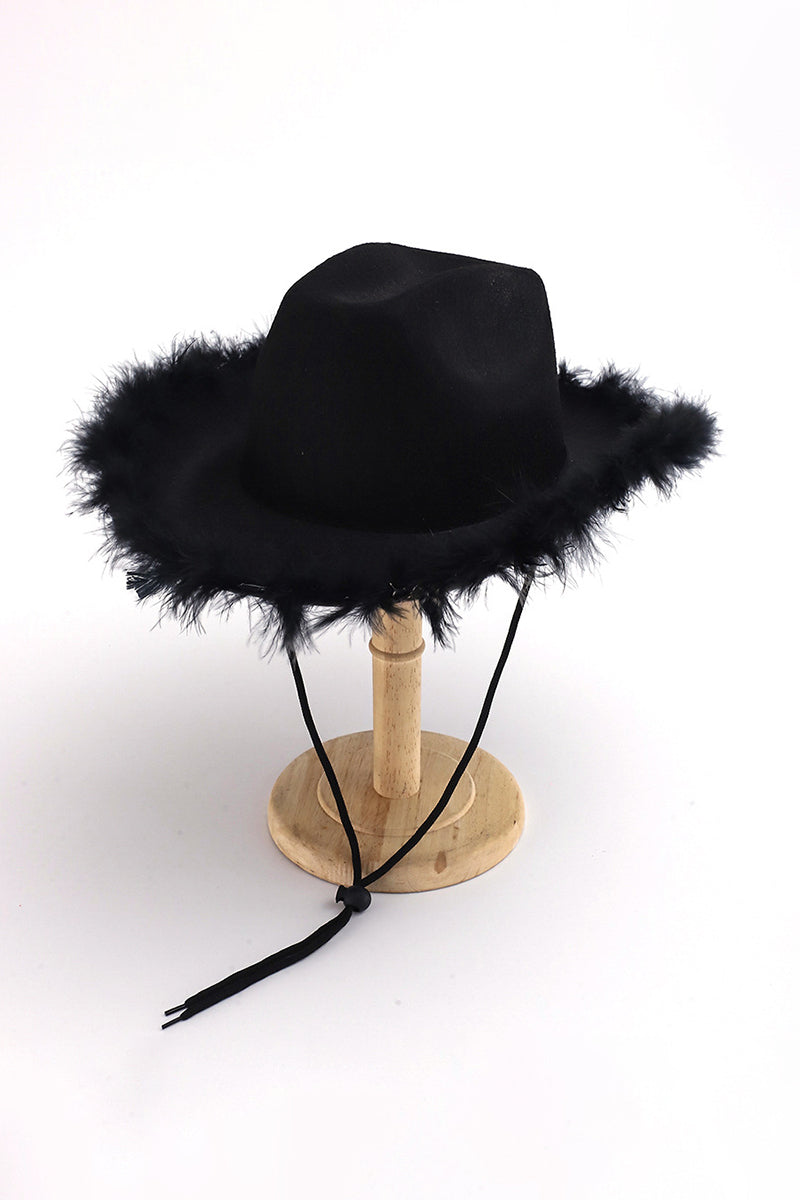 Feather Trimmed Cowboy Hat