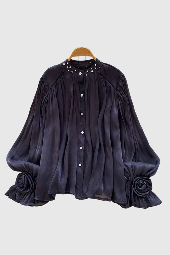 Embellished Flowing Sleeve Blouse
