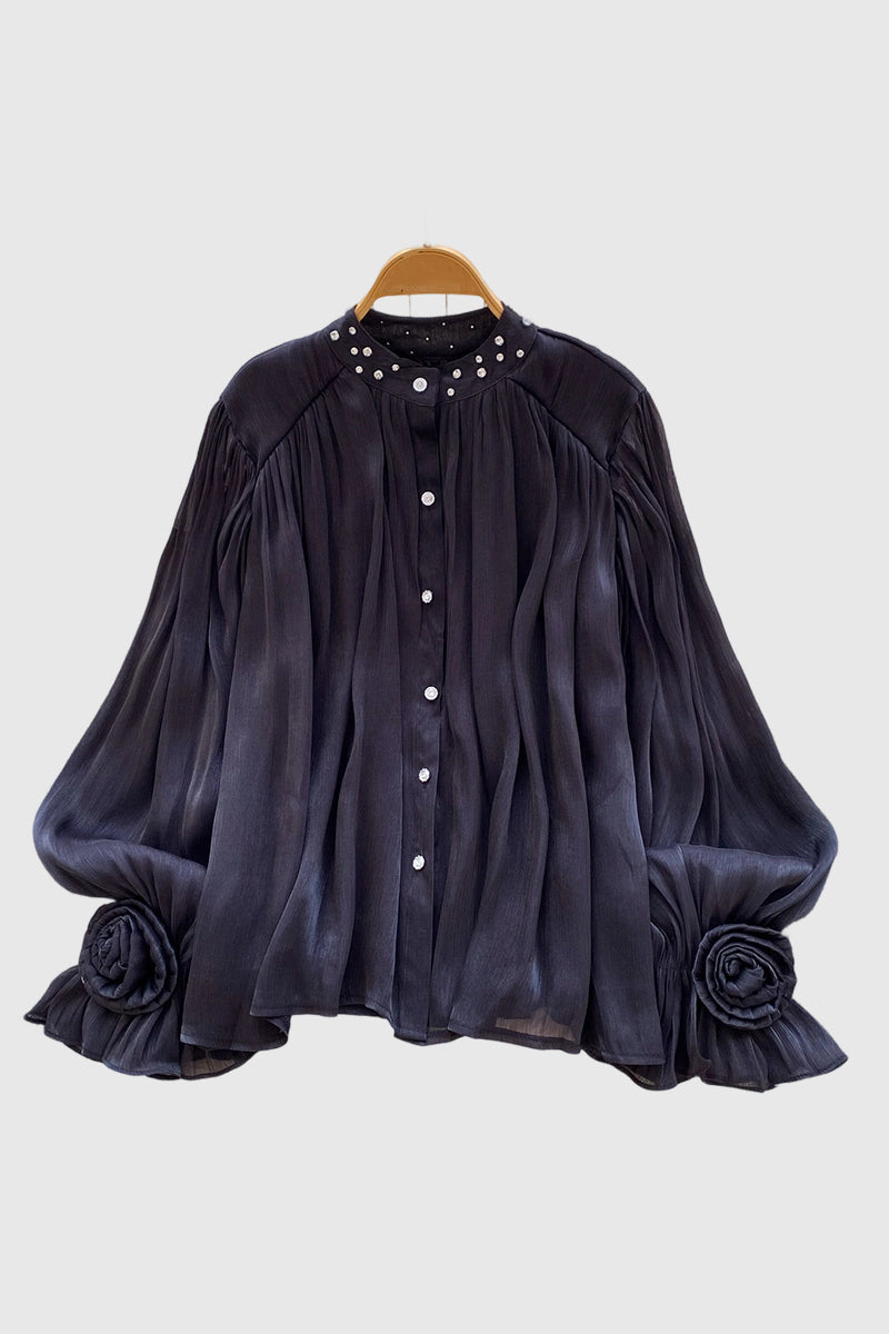Embellished Flowing Sleeve Blouse
