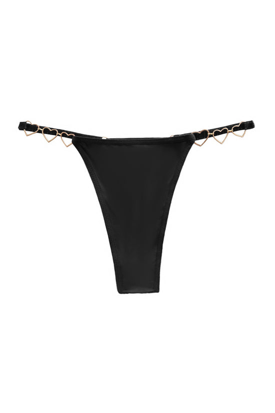 Heart Accent Strappy Thong Panties