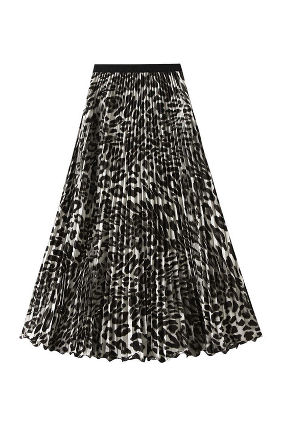 Chic Leopard Print Midi Skirt