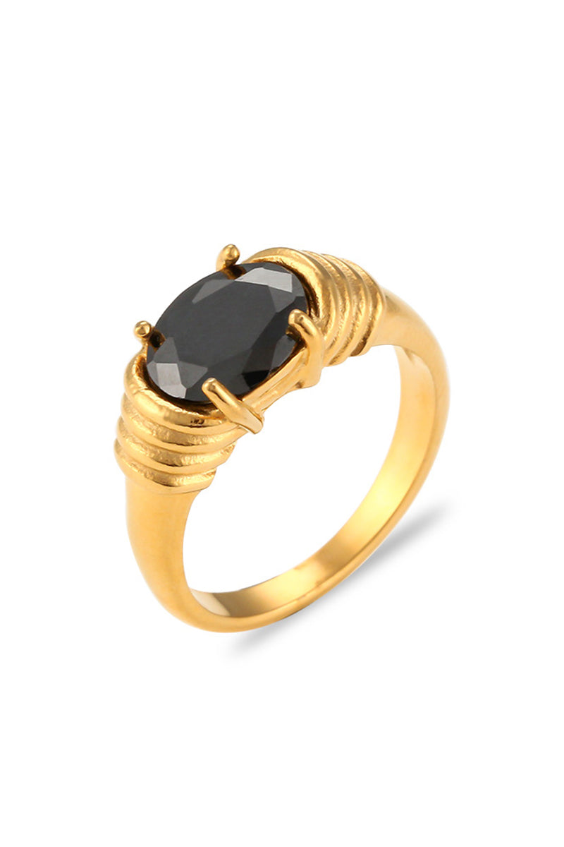 Elegant Twist Oval Statement Ring