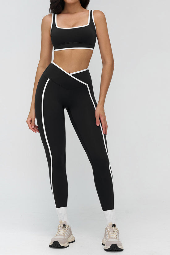 Sleek Activewear Set with Sporty Stripes