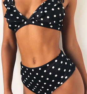 Polka Dot Ruffle Bikini Set
