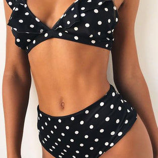 Polka Dot Ruffle Bikini Set