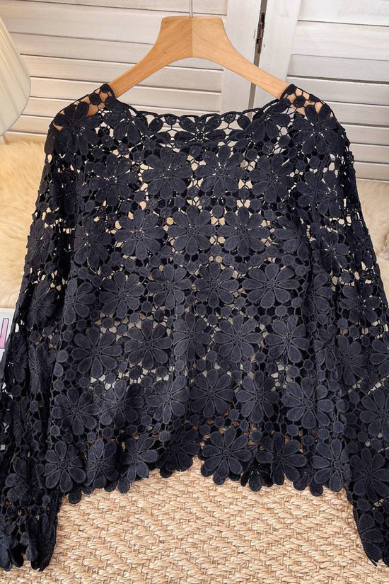 Floral Lace Long Sleeve Blouse