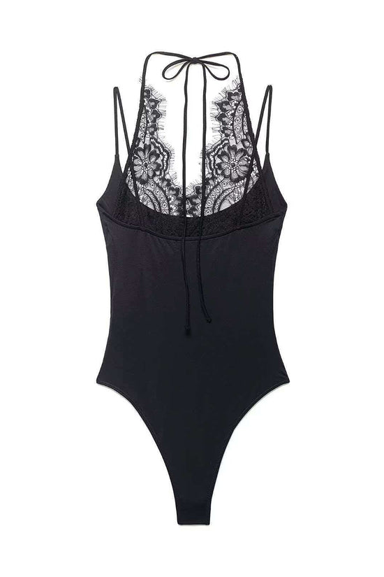 Elegant Lace Backless Bodysuit