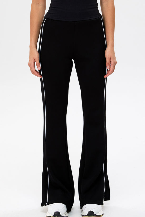 Flared Jogger Pants with Side Stripes