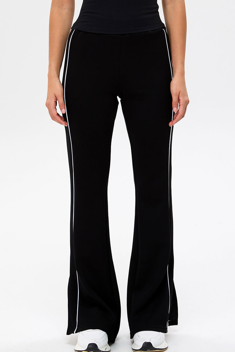 Flared Jogger Pants with Side Stripes
