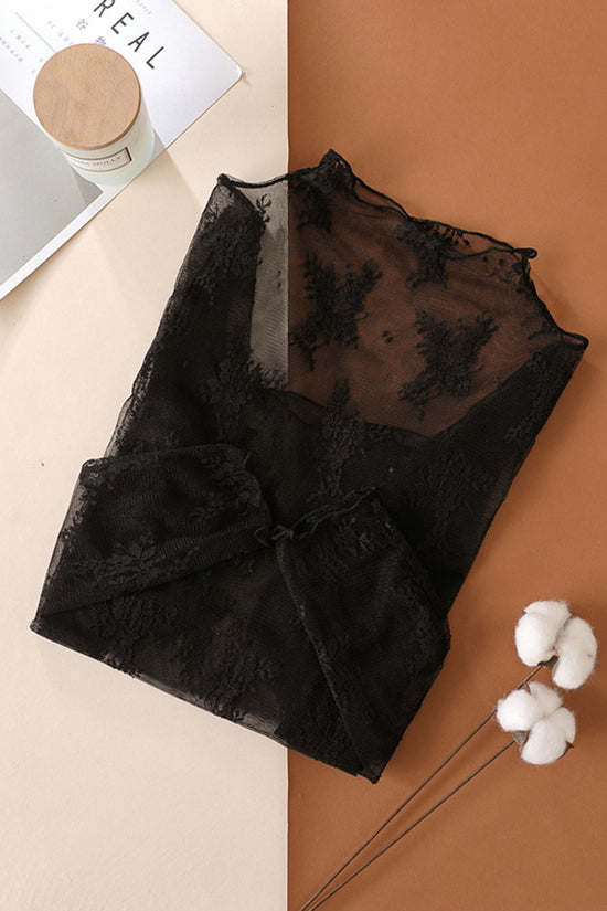 Elegant Lace Sheer T-Shirt
