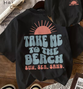 Beach Vibes Graphic T-Shirt Set