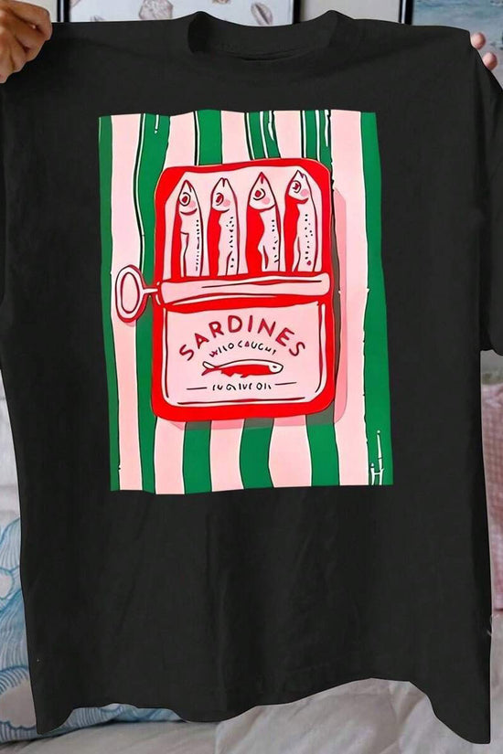 Graphic Sardine Print T-Shirt