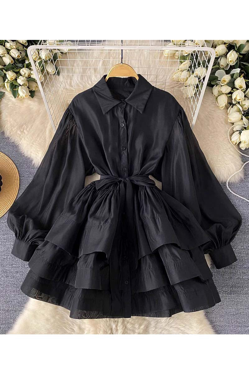 Leopard Print Long Sleeve Casual Dress