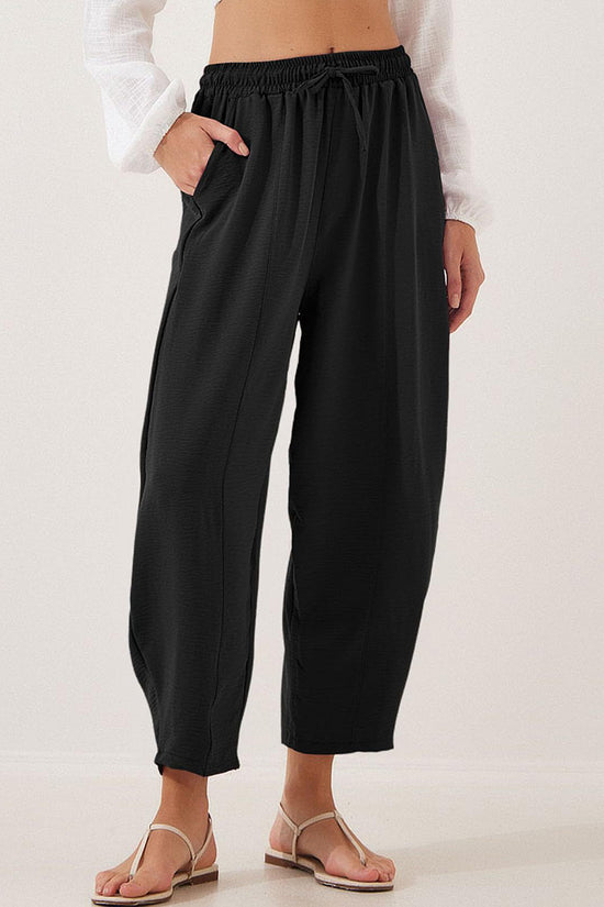 Relaxed Fit Drawstring Casual Pants